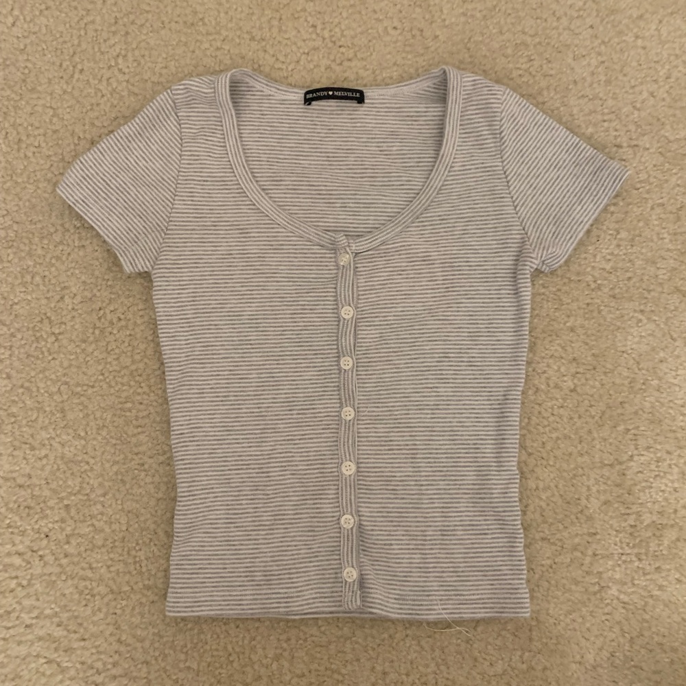 Brandy Melville striped button top